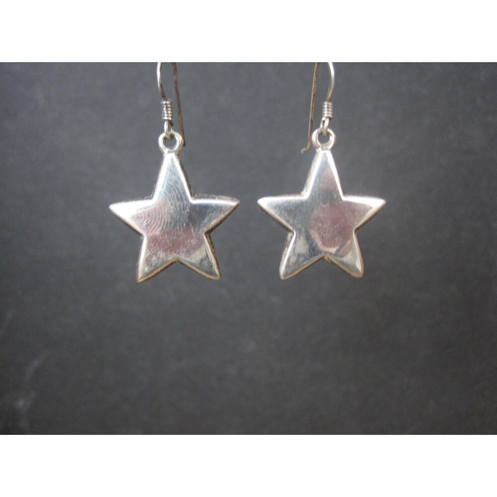 Vintage Sterling Silver Star Earrings